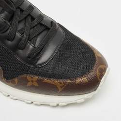 Louis Vuitton Black Monogram Canvas and Leather Run Away Low Top Sneakers Size 43