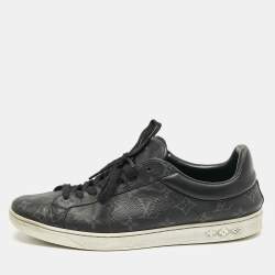 Louis Vuitton Black Monogram Eclipse Frontrow Low Top Sneakers Size 42.5