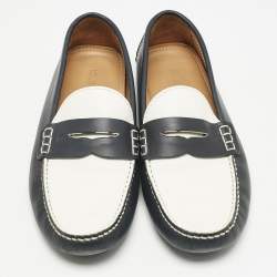 Louis Vuitton Blue/White Leather Shade Penny Loafers Size 44