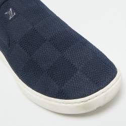 Louis Vuitton Navy Blue Knit Fabric Pacific Slip On Sneakers Size 41.5