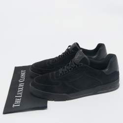 Louis Vuitton Black Suede and Leather LV Trainer Sneakers Size 45.5