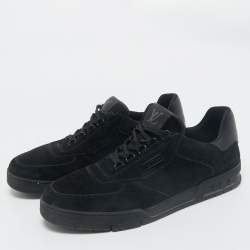 Louis Vuitton Black Suede and Leather LV Trainer Sneakers Size 45.5