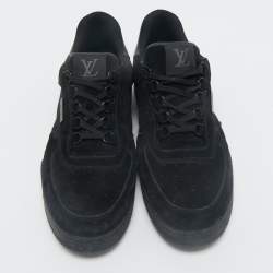 Louis Vuitton Black Suede and Leather LV Trainer Sneakers Size 45.5