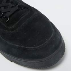 Louis Vuitton Black Suede and Leather LV Trainer Sneakers Size 45.5