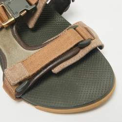 Louis Vuitton Multicolor Suede and Leather Flat Slingback Sandals Size 42