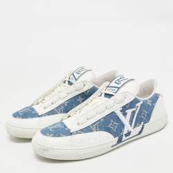 Louis Vuitton White/Blue Denim and Leather Charlie Sneakers  Size 42