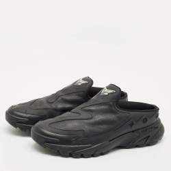 Louis Vuitton Black Leather LV Runner Tatic Sneaker Mules Size 45