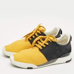 Louis Vuitton Yellow/Black Mesh and Damier Rubber Fastlane Sneakers Size 41.5