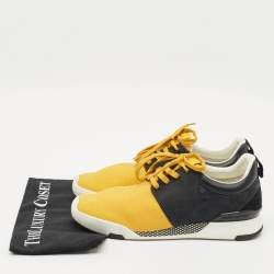 Louis Vuitton Yellow/Black Mesh and Damier Rubber Fastlane Sneakers Size 41.5
