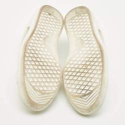 Louis Vuitton White Leather and Iridescent Monogram PVC Luxembourg Sneakers Size 45