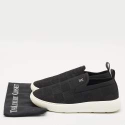 Louis Vuitton Navy Blue Knit Fabric Pacific Slip On Sneakers Size 41.5