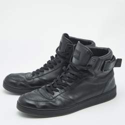 Louis Vuitton Black/Grey Graphite Canvas Rivoli High Top Sneakers Size 44.5