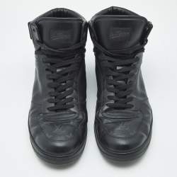 Louis Vuitton Black/Grey Graphite Canvas Rivoli High Top Sneakers Size 44.5