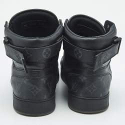 Louis Vuitton Black/Grey Graphite Canvas Rivoli High Top Sneakers Size 44.5
