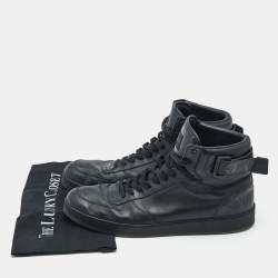 Louis Vuitton Black/Grey Graphite Canvas Rivoli High Top Sneakers Size 44.5