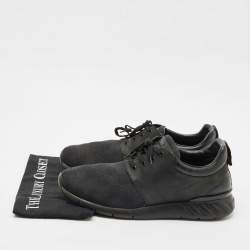 Louis Vuitton Black Damier Neoprene and Leather Fastlane Sneakers Size 44.5