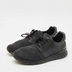 Louis Vuitton Black Damier Neoprene and Leather Fastlane Sneakers Size 44.5