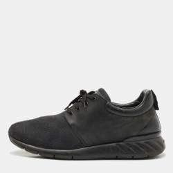 Louis Vuitton Black Damier Neoprene and Leather Fastlane Sneakers Size 44.5