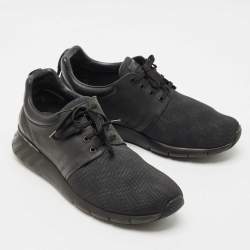 Louis Vuitton Black Damier Neoprene and Leather Fastlane Sneakers Size 44.5