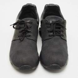 Louis Vuitton Black Damier Neoprene and Leather Fastlane Sneakers Size 44.5