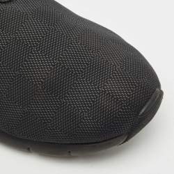 Louis Vuitton Black Damier Neoprene and Leather Fastlane Sneakers Size 44.5