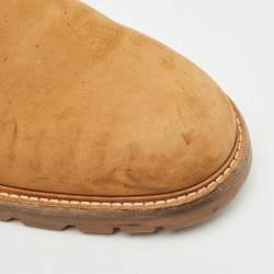 Louis Vuitton Beige Canvas and Nubuck Leather Oberkampf Ankle Boots Size 45