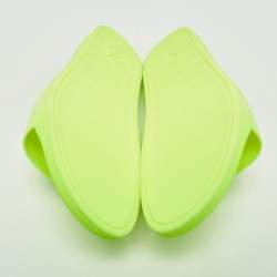 Pre Owned Louis Vuitton Green Rubber Waterfront  Pool Slides Size 41