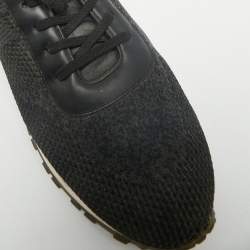 Louis Vuitton Black Damier Knit Fabric And Leather Run Away Low Top Sneakers Size 44