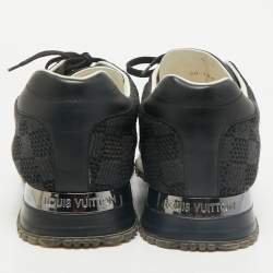 Louis Vuitton Black Damier Knit Fabric And Leather Run Away Low Top Sneakers Size 44