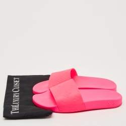 Pre Owned Louis Vuitton Pink Rubber Waterfront  Pool Slides Size 39