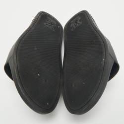 Louis Vuitton Black Graphite Damier Embossed Canvas Waterfront Flat Slides Size 41