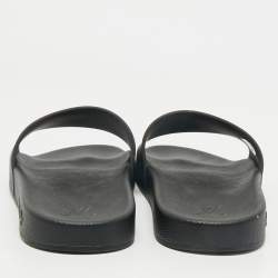 Louis Vuitton Black Graphite Damier Embossed Canvas Waterfront Flat Slides Size 41