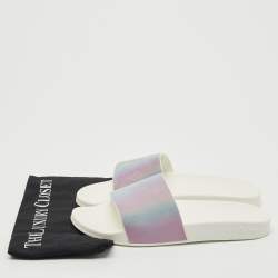  Louis Vuitton Iridescent Prism Monogram PVC Waterfront Slides Size 41