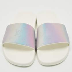  Louis Vuitton Iridescent Prism Monogram PVC Waterfront Slides Size 41