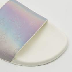  Louis Vuitton Iridescent Prism Monogram PVC Waterfront Slides Size 41