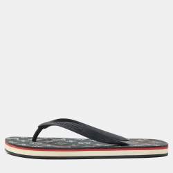 Louis Vuitton Navy Blue Rubber Molitor Thong Flats Size 41.5