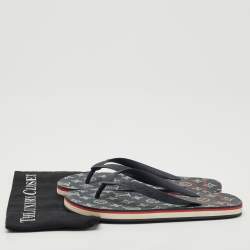 Louis Vuitton Navy Blue Rubber Molitor Thong Flats Size 41.5