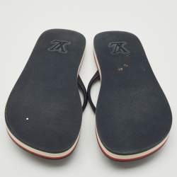 Louis Vuitton Navy Blue Rubber Molitor Thong Flats Size 41.5