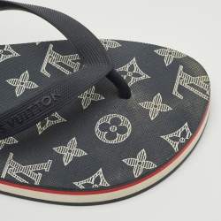 Louis Vuitton Navy Blue Rubber Molitor Thong Flats Size 41.5