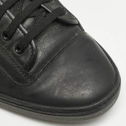 Louis Vuitton Black Leather Logo Lace Up Sneakers Size 42.5