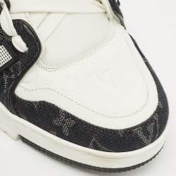Louis Vuitton Black/White Denim and Leather LV Trainer #54 Sneakers Size 40.5