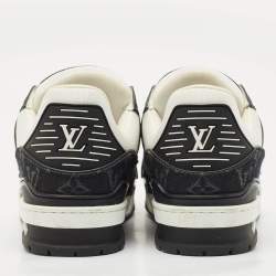 Louis Vuitton Black/White Denim and Leather LV Trainer #54 Sneakers Size 40.5