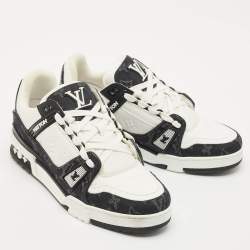Louis Vuitton Black/White Denim and Leather LV Trainer #54 Sneakers Size 40.5