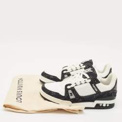 Louis Vuitton Black/White Denim and Leather LV Trainer #54 Sneakers Size 40.5