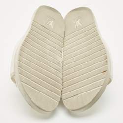 Louis Vuitton White Monogram Embossed Leather Miami Flat Slide Sandals Size 41