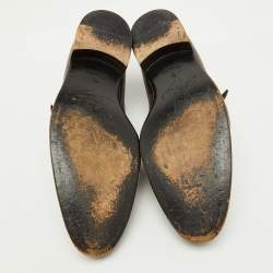 Pre Owned Louis Vuitton Dark Brown Brogue Leather Lace Up Derby Size 45