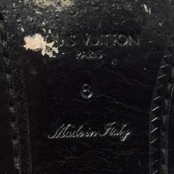 Pre Owned Louis Vuitton Black Leather Major Logo Slip On Loafers Size 42