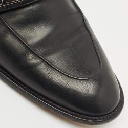 Pre Owned Louis Vuitton Black Leather Saint German Slip On Loafers Size 40.5