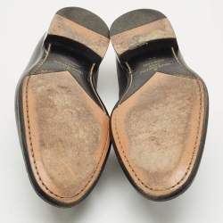 Pre Owned Louis Vuitton Black Leather Saint German Slip On Loafers Size 40.5