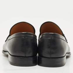 Pre Owned Louis Vuitton Black Leather Saint German Slip On Loafers Size 40.5